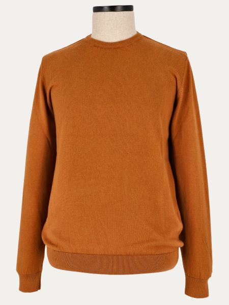 Camelowy sweter dzianinowy z okrągłym dekoltem BASIC POLLUX