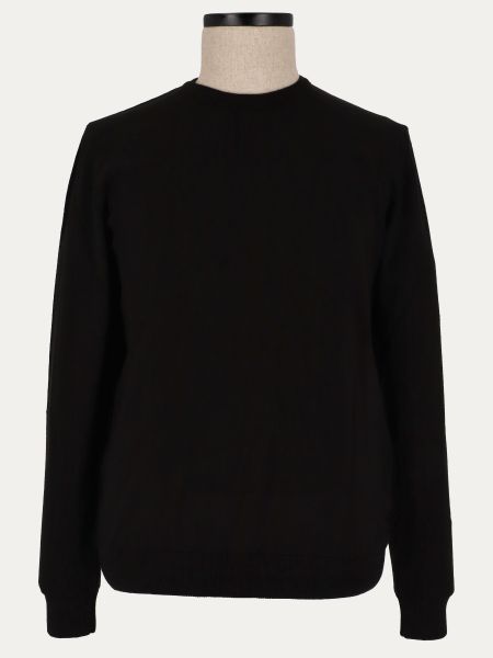 Czarny sweter dzianinowy z okrągłym dekoltem BASIC POLLUX