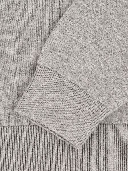 Jasnoszary sweter dzianinowy z okrągłym dekoltem BASIC POLLUX
