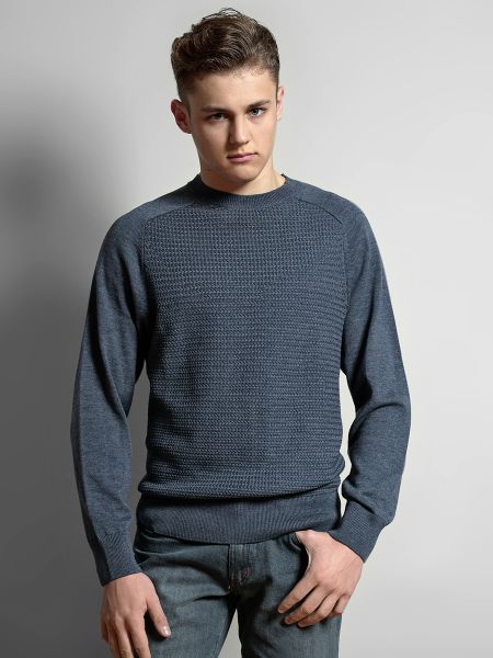 Sweter męski Grot jeans melanż