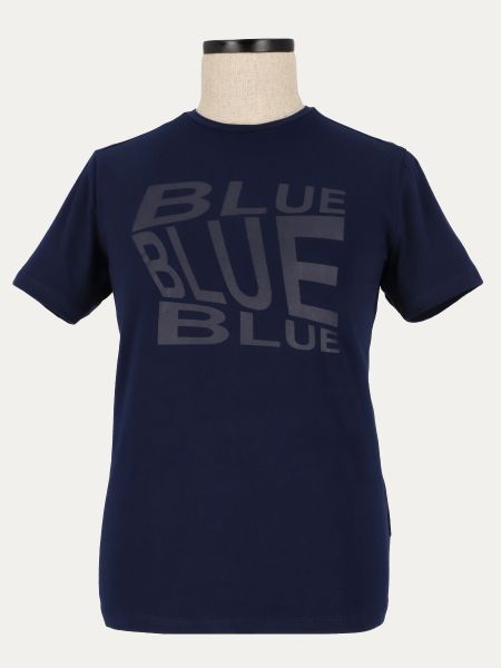 T-shirt męski z nadrukiem BLUE 6 slim fit granat