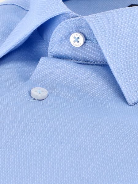 Niebieska koszula slim na guziki gładka TEMIR