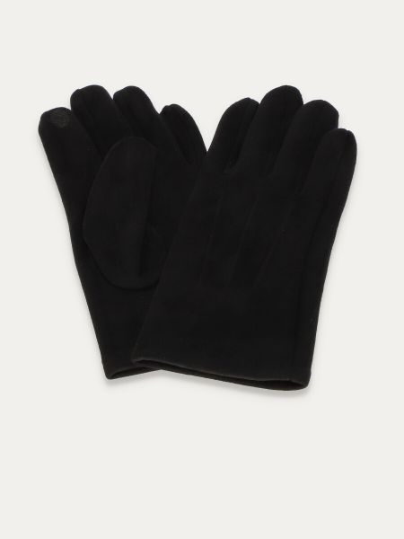 Czarne rękawiczki Toronto z przyjemnej w dotyku tkaniny