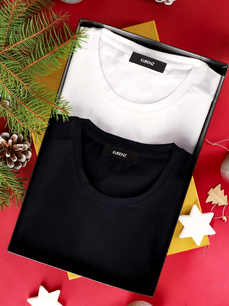 zestaw świąteczny dla mężczyzny, T-shirt, czarny t-shirt, biały t-shirt, zestaw T-shirt